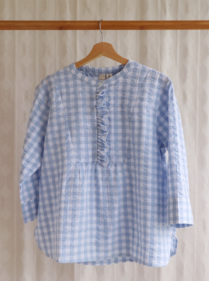 Bæk&amp;Bølge Irene bluse - Blå/hvit